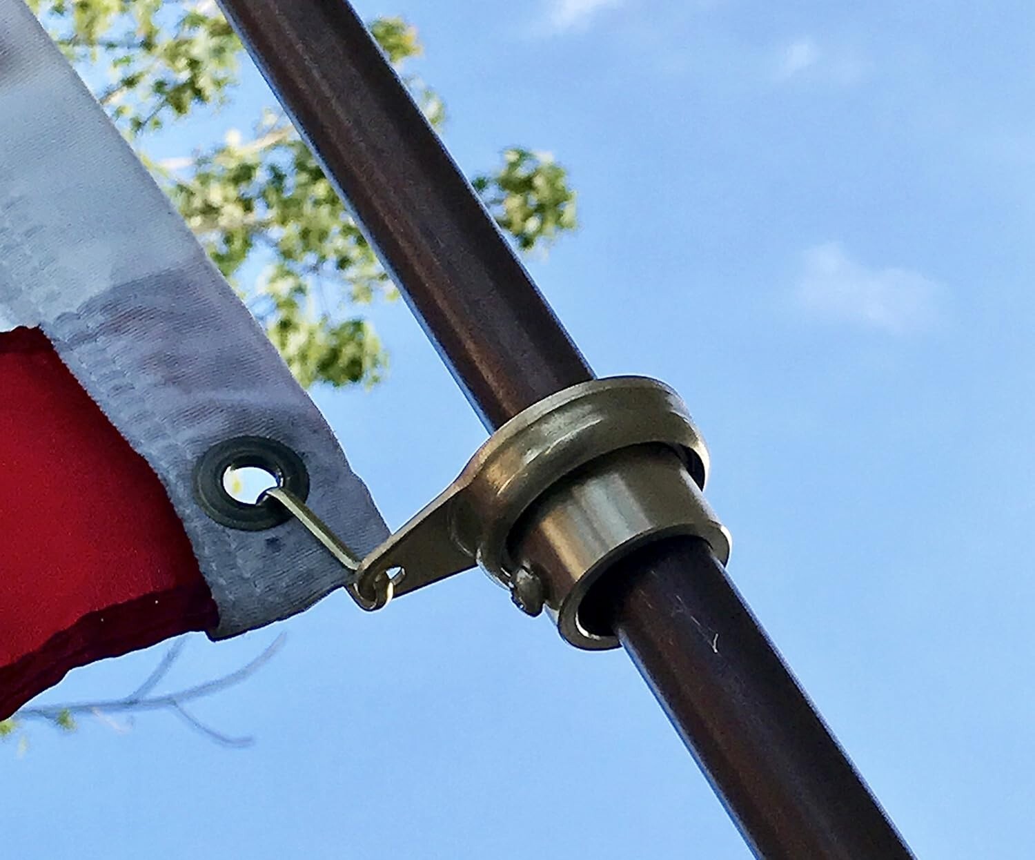 Durable 1" Brass Rotating Flagpole Rings – Tangle-Free with Lifetime Warranty
