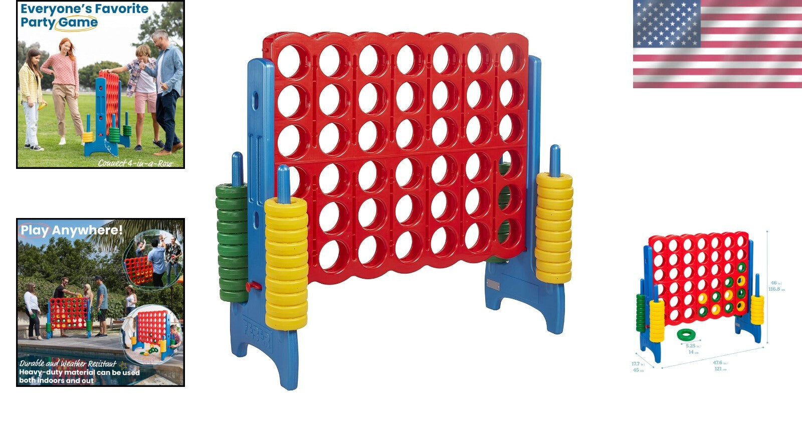 Giant Connect Four Game for Parties - 47 Inch Entertainment for Kids & Adults