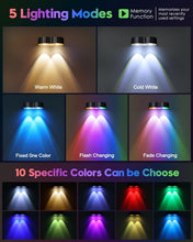 Load image into Gallery viewer, Upgraded 8-Pack Solar Fence Lights with Spot Lenses &amp; Color Modes for Outdoors