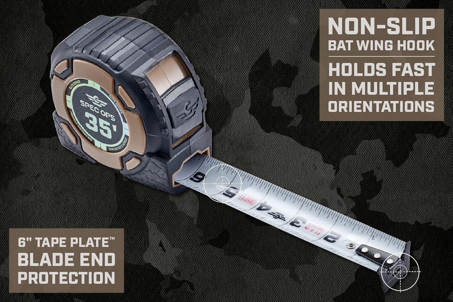 35-Foot Elite Tape Measure: Military-Grade, Double-Sided Blade & Safety Features
