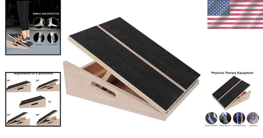 Versatile Wooden Incline Board with Extra Handle - Ideal for Stretching & Rehab