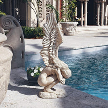 Load image into Gallery viewer, Antique Stone Finish Angel Statuary - 30 Inch Remembrance for Gardens and Homes