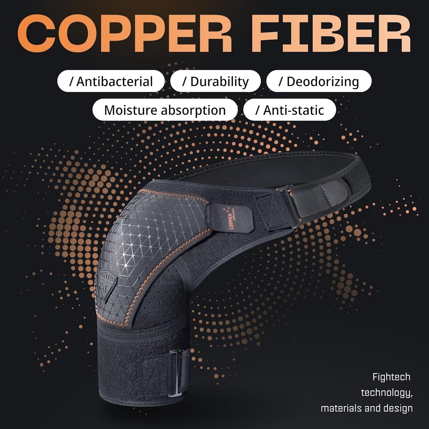 Copper-Infused Shoulder Brace for Torn Rotator Cuff - Pain Relief, Large/X-Large