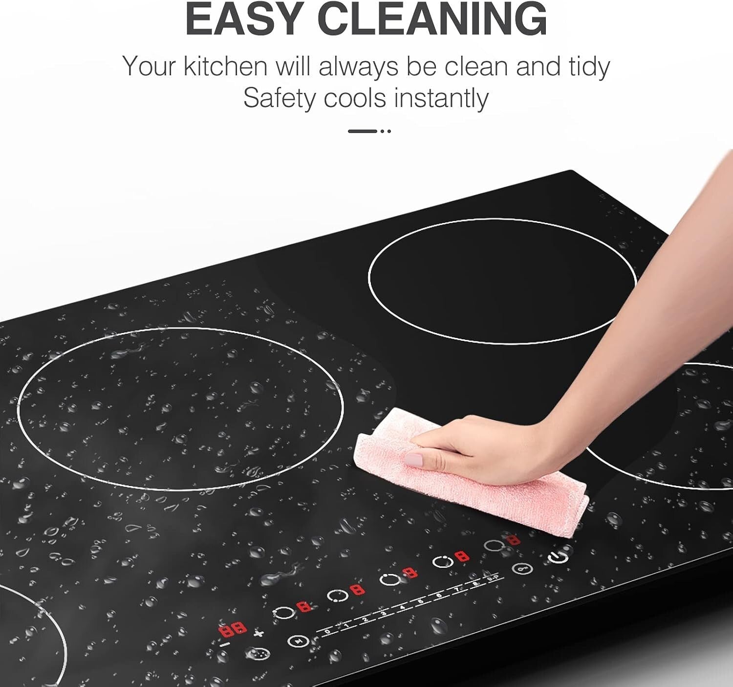 Efficient 36'' Induction Cooktop with 5 High-Power Burners and Safety Features