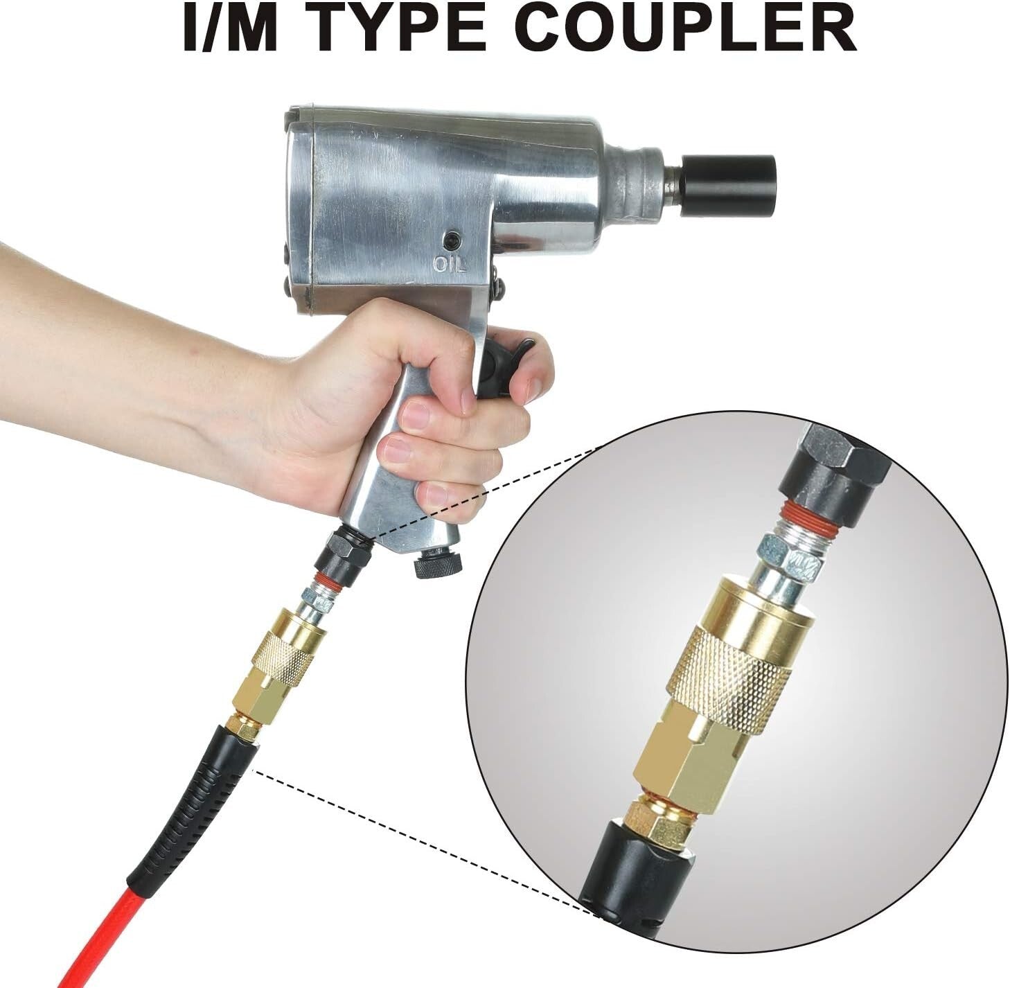 1/4" x 100ft Super Flexible Polyurethane Air Hose with Quick Connect Fittings