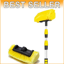 Load image into Gallery viewer, Versatile 11ft Yellow Car Wash Brush - Soft Bristles for Cars, Decks &amp; Pools