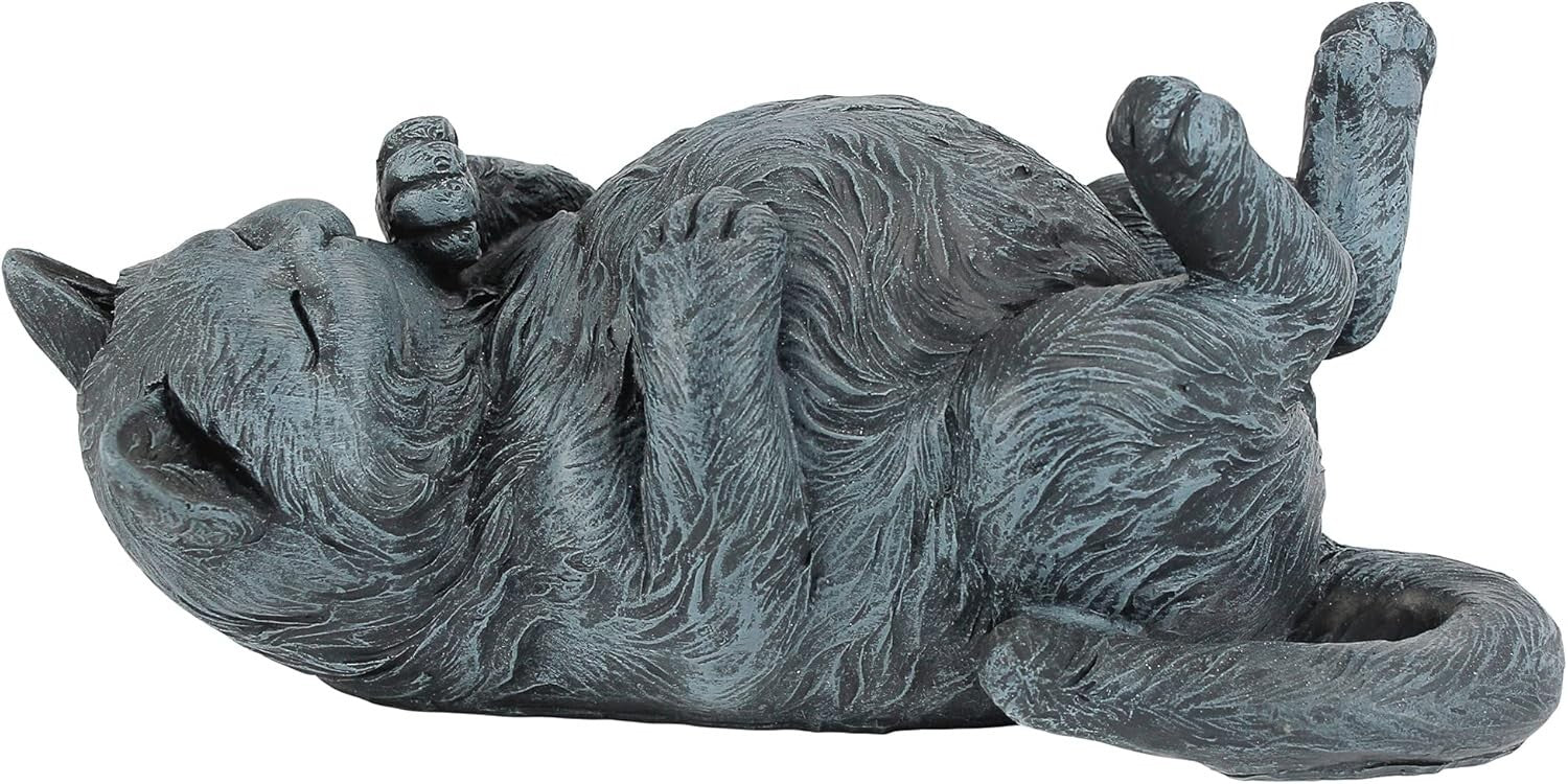 Charming Feline Sculpture - Hand-Finished Cat Figurine for Indoor/Outdoor Spaces