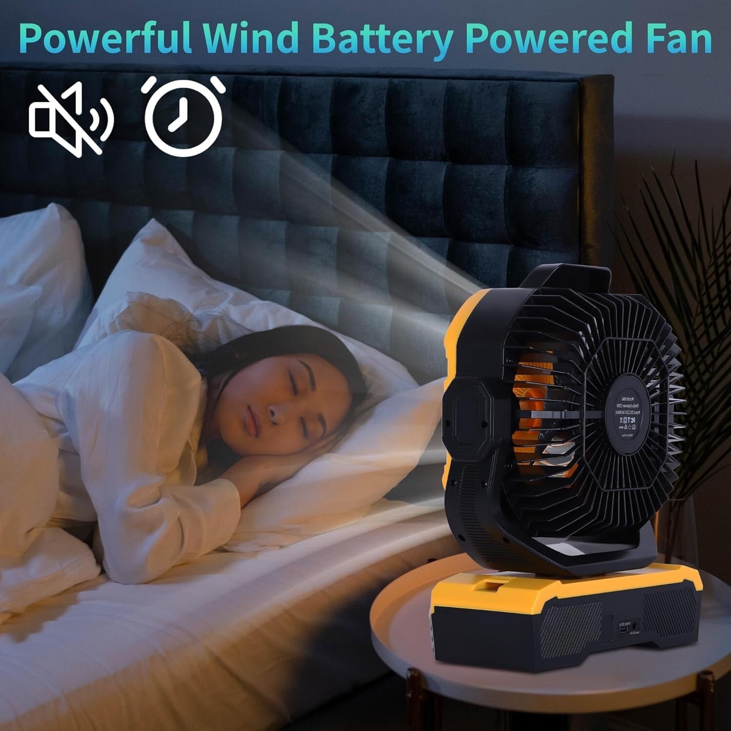Large Oscillating Fan with Remote Control & Super Bright LED - Ideal for Camping