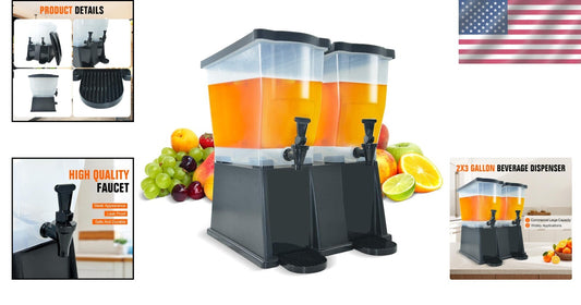 Commercial Juice Dispenser with 6 Gallon Capacity - Ideal for Buffets & Events