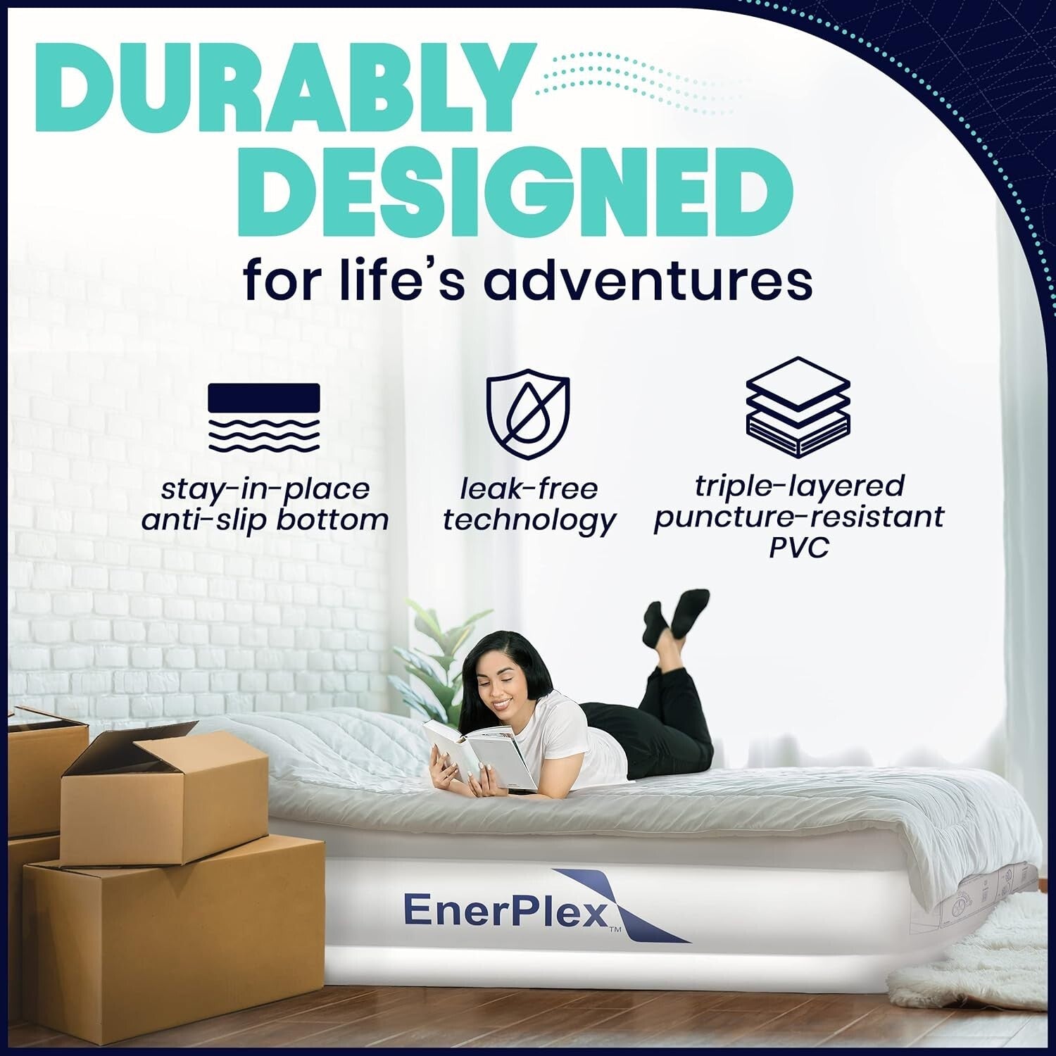Durable Twin Air Mattress with Built-In Pump – Perfect for Camping & Home Use