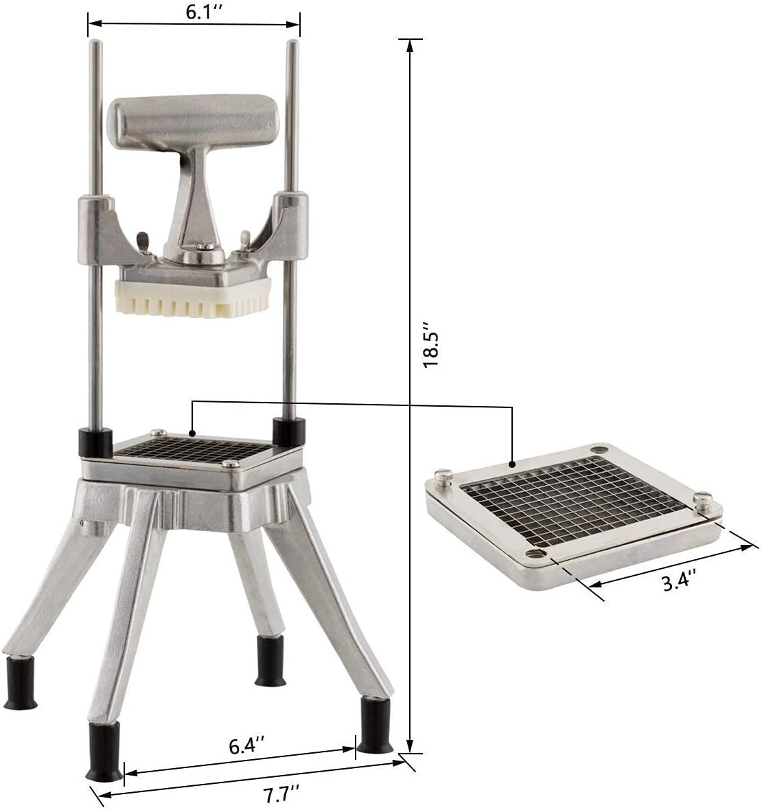 Durable Aluminum Vegetable Dicer with 3 Stainless Steel Blades - Chef’s Choice