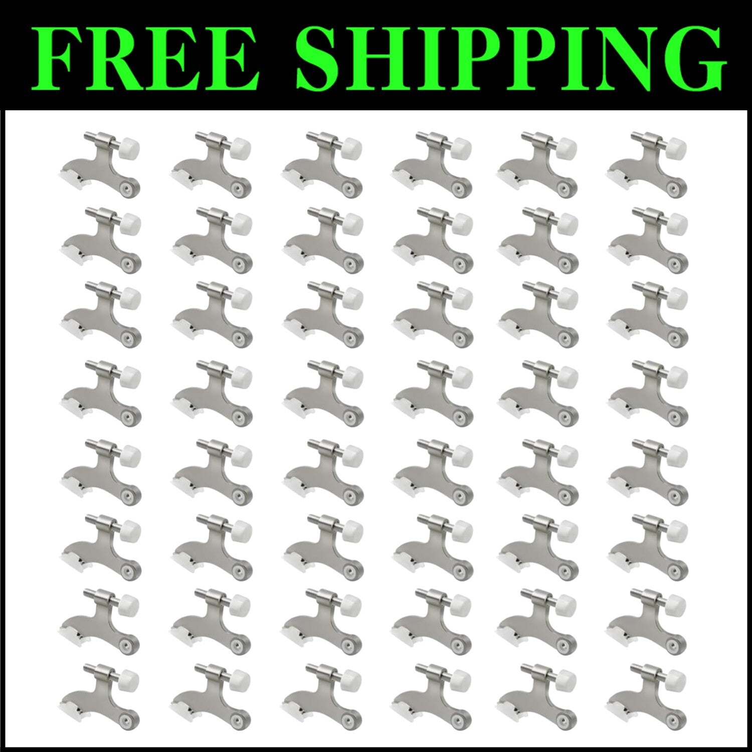 Elegant 48 Pack Adjustable Door Stops: Brushed Nickel for Durable Protection