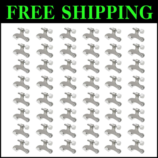 Elegant 48 Pack Adjustable Door Stops: Brushed Nickel for Durable Protection