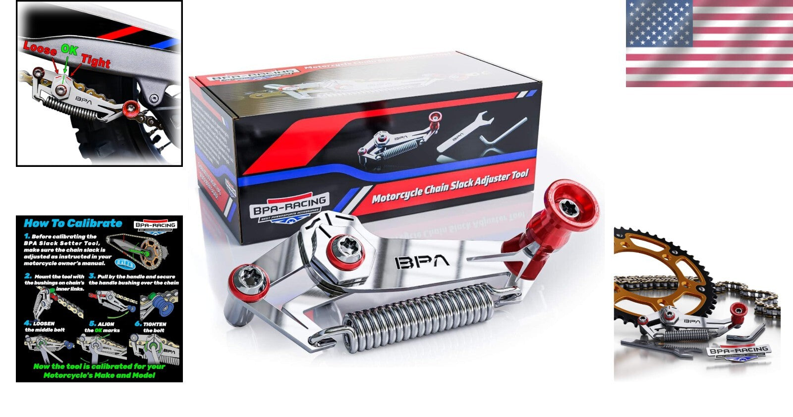 Patented Motorcycle Chain Slack Adjuster Tool for Quick and Precise Tensioning