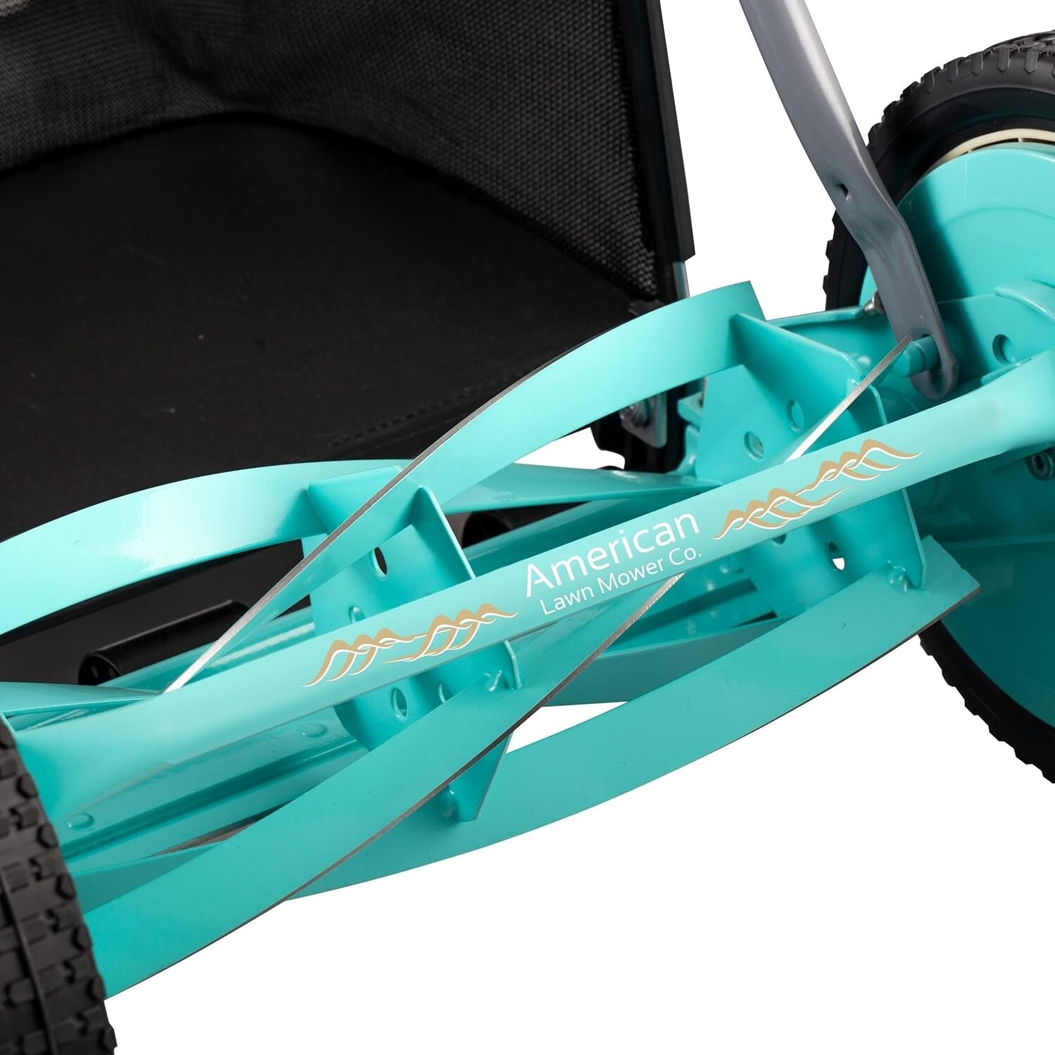 Lightweight 5-Blade 14-Inch Push Reel Lawn Mower with Adjustable Height - Mint