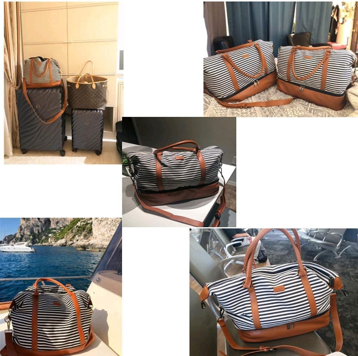 Stylish Women's Fitted Canvas Travel Bag - 16x12x8 Inches, Lifetime Guarantee