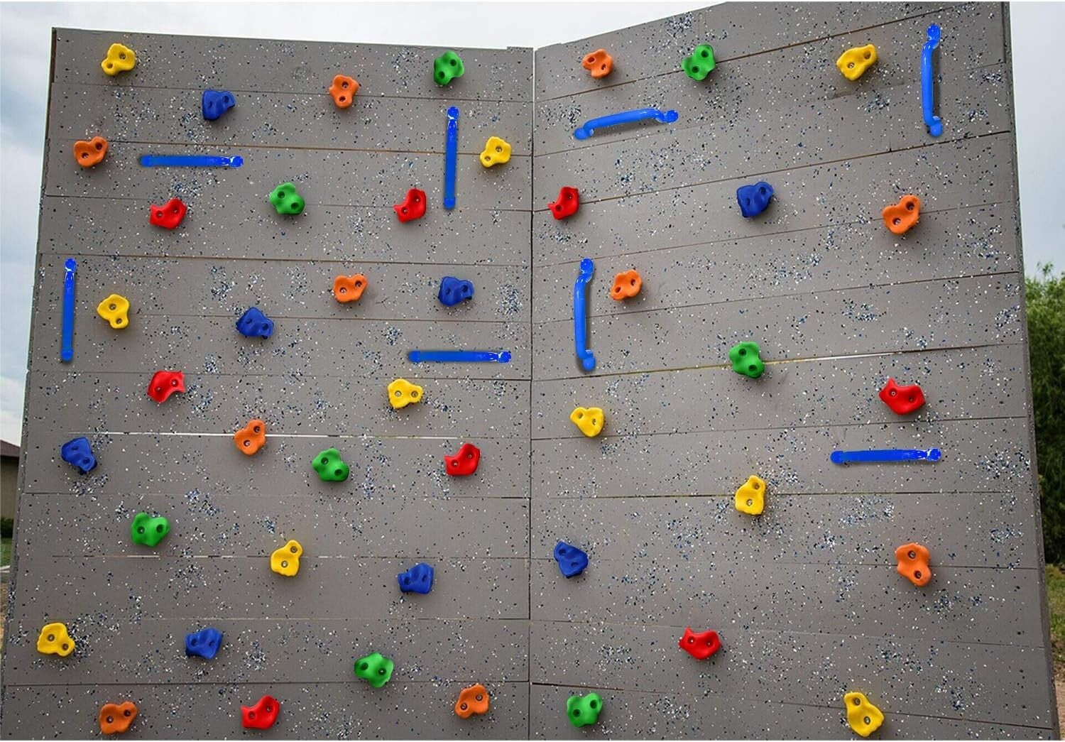 Durable 20pc Kids Rock Climbing Holds with Handles & Knotted Rope - Safe Fun