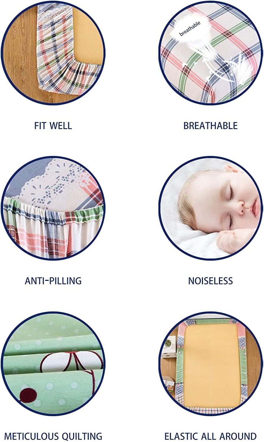 Full Sports-Themed Fitted Bed Sheet Set with Deep Pockets & 2 Pillowcases