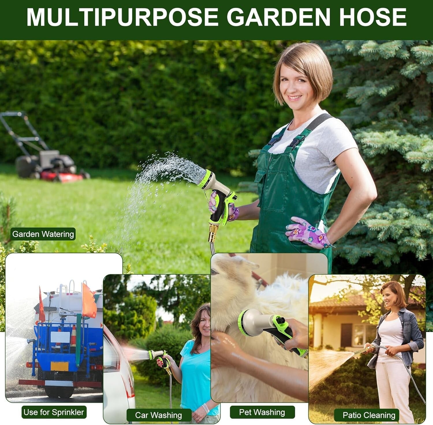 75 FT Long Metal Hose: Kink-Free, Leak-Proof with 10-Function Sprayer Included