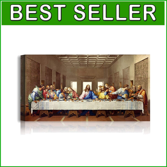 Giclee Canvas Print of Last Supper - Hand-Stretched 30x16 Art for Elegant Spaces
