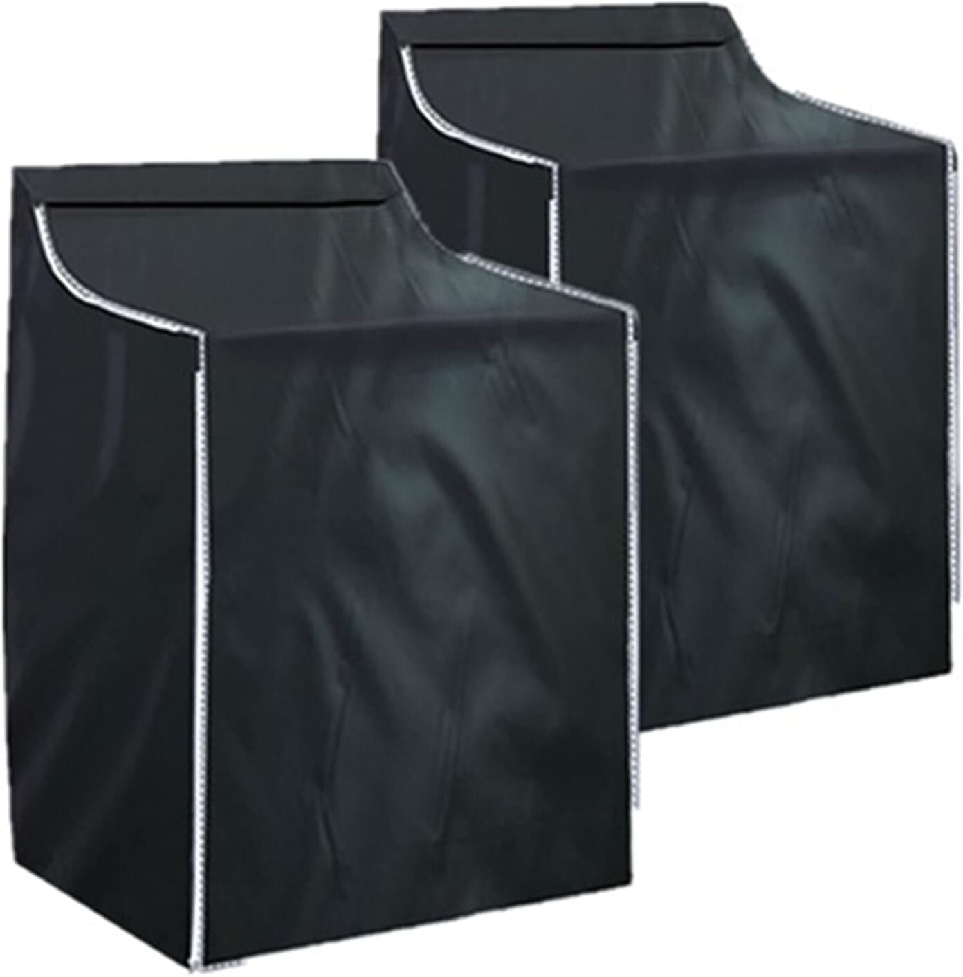 Elegant Black Washer and Dryer Covers, Zipper Design for Easy Access - 2 Pieces