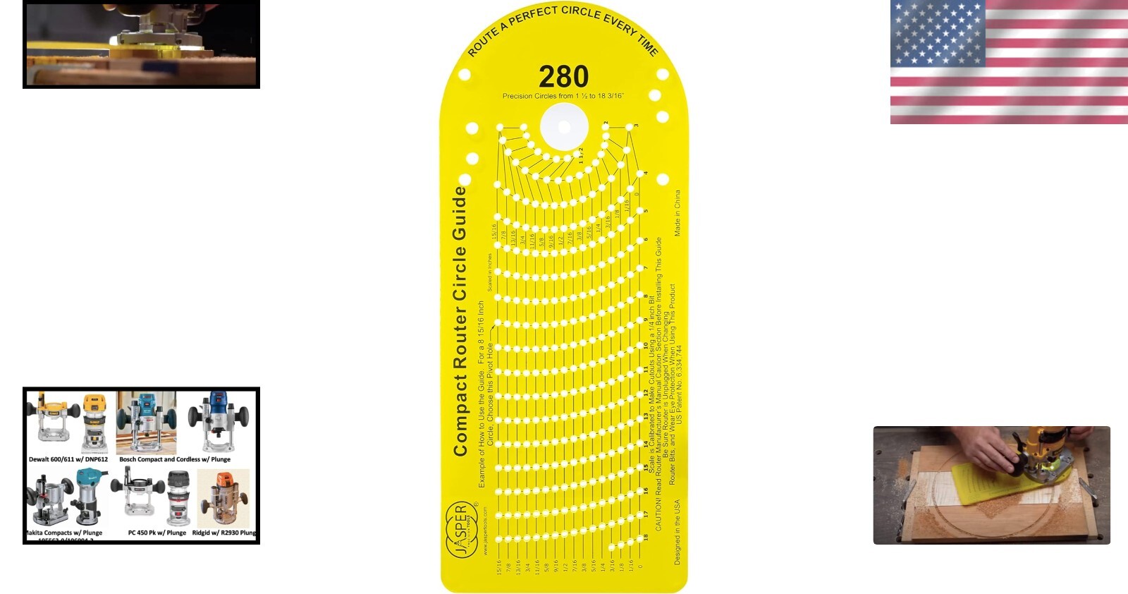 Lightweight and Durable Circle Router Kit - Includes Centering Disc & Pivot Pins