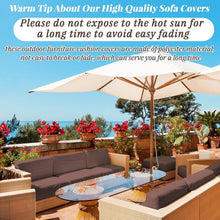 Load image into Gallery viewer, Brown Waterproof Patio Cushion Covers Set - 11 Pcs for Wicker Furniture