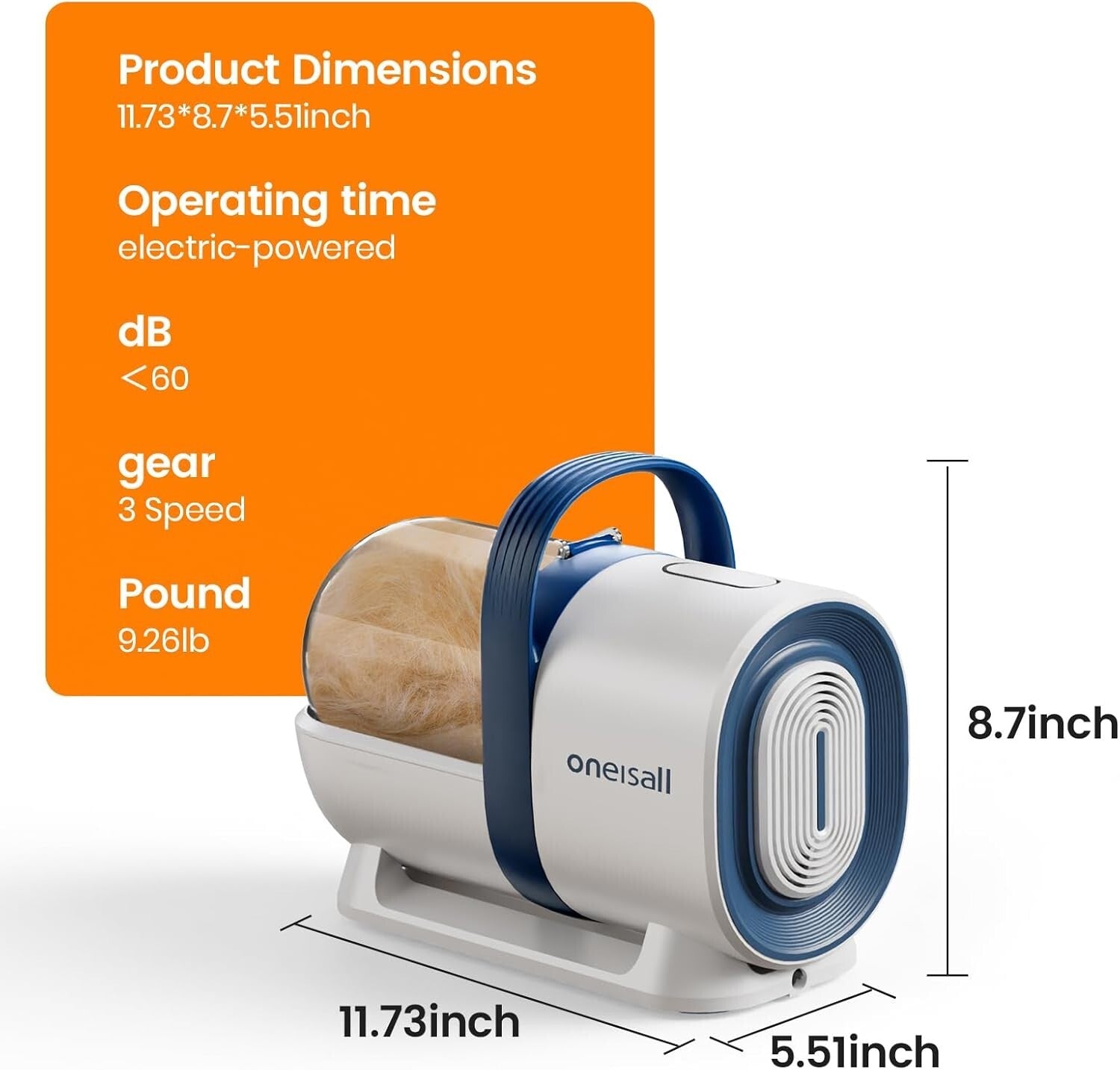 7-in-1 Pet Grooming Vacuum with Clippers & Nail Grinder - Tidy Grooming Solution