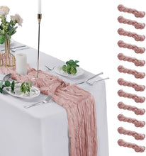 Load image into Gallery viewer, Romantic 12 Pack Gauze Table Runners in Dusty Pink - Rustic Wedding Essentials
