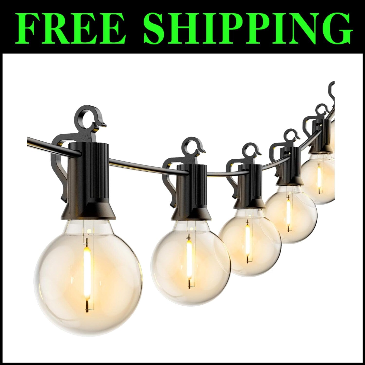 50FT Waterproof LED String Lights - 52 Shatterproof Bulbs for Outdoor Elegance