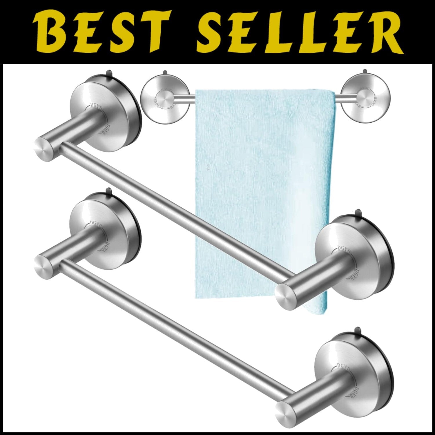 Elegant Brushed Nickel 17-Inch Shower Towel Holder - Set of 2 for Luxury Spaces