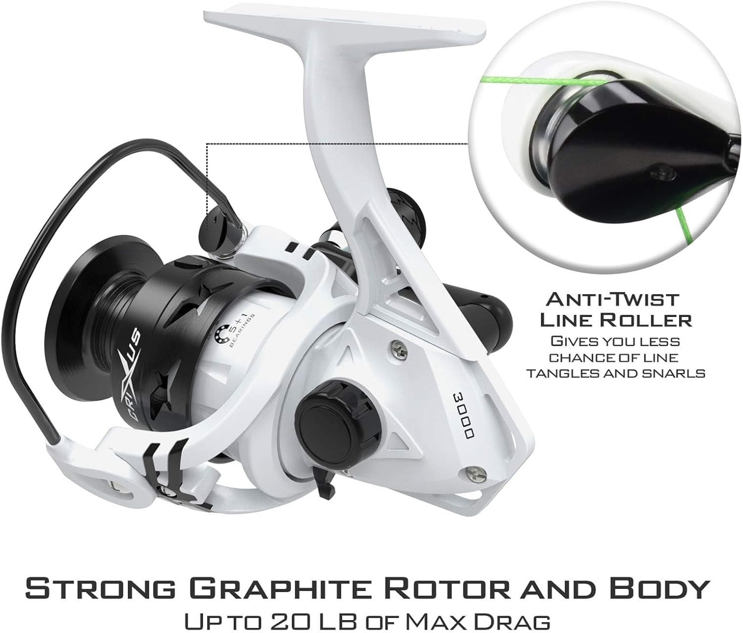 Crixus 7ft Baitcasting Fishing Rod & Reel Combo - Graphite, Durable Performance