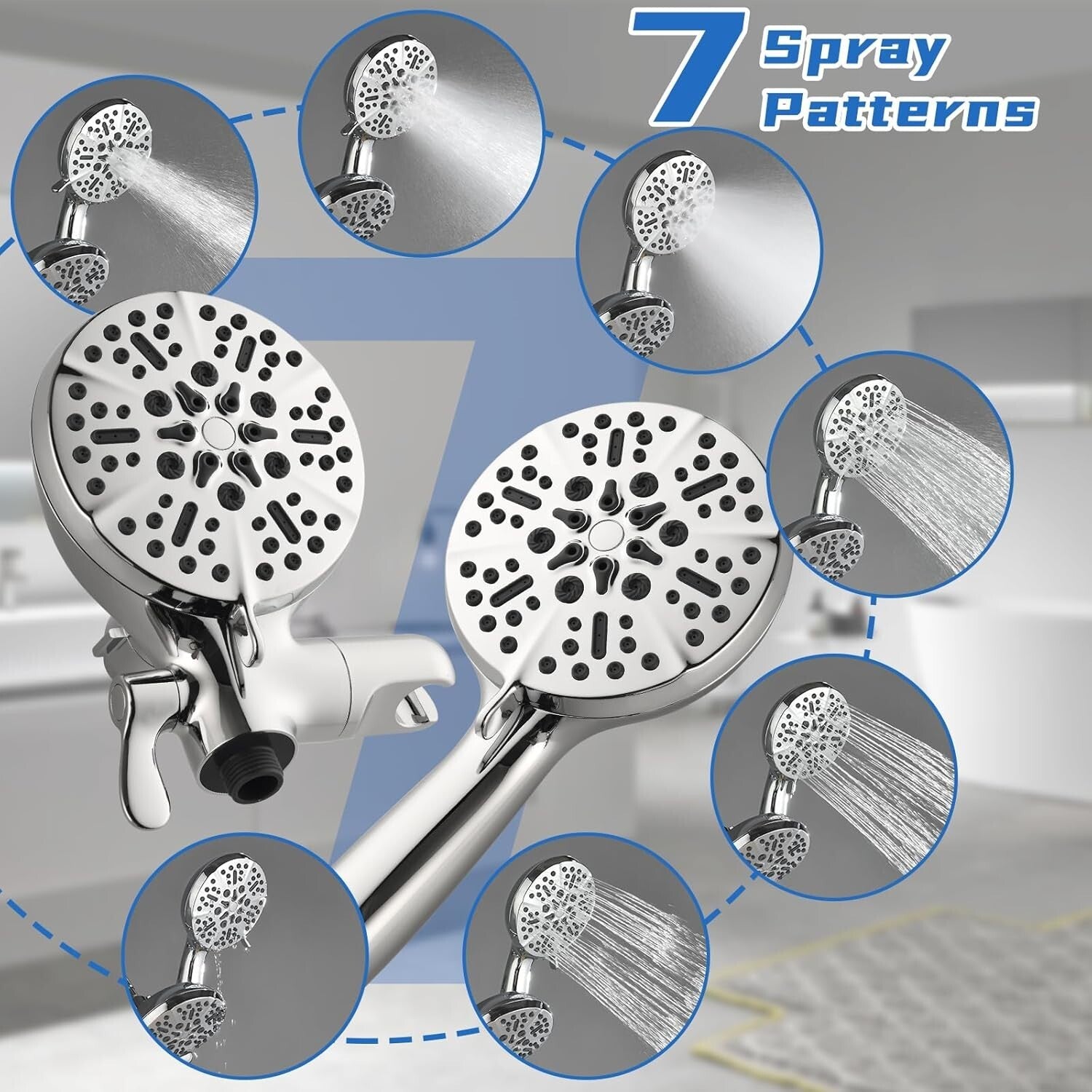 Dual Shower Faucet Set with Tub Spout - Chrome Shower Combo for Luxurious Baths