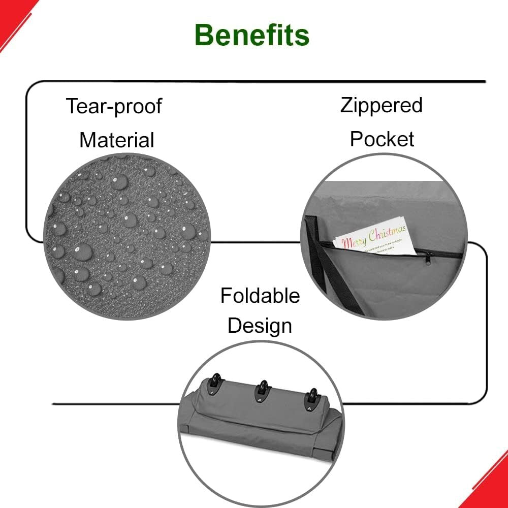 Secure Zip Closure Tree Storage Bag with Handles, Ideal for 9ft Christmas Trees