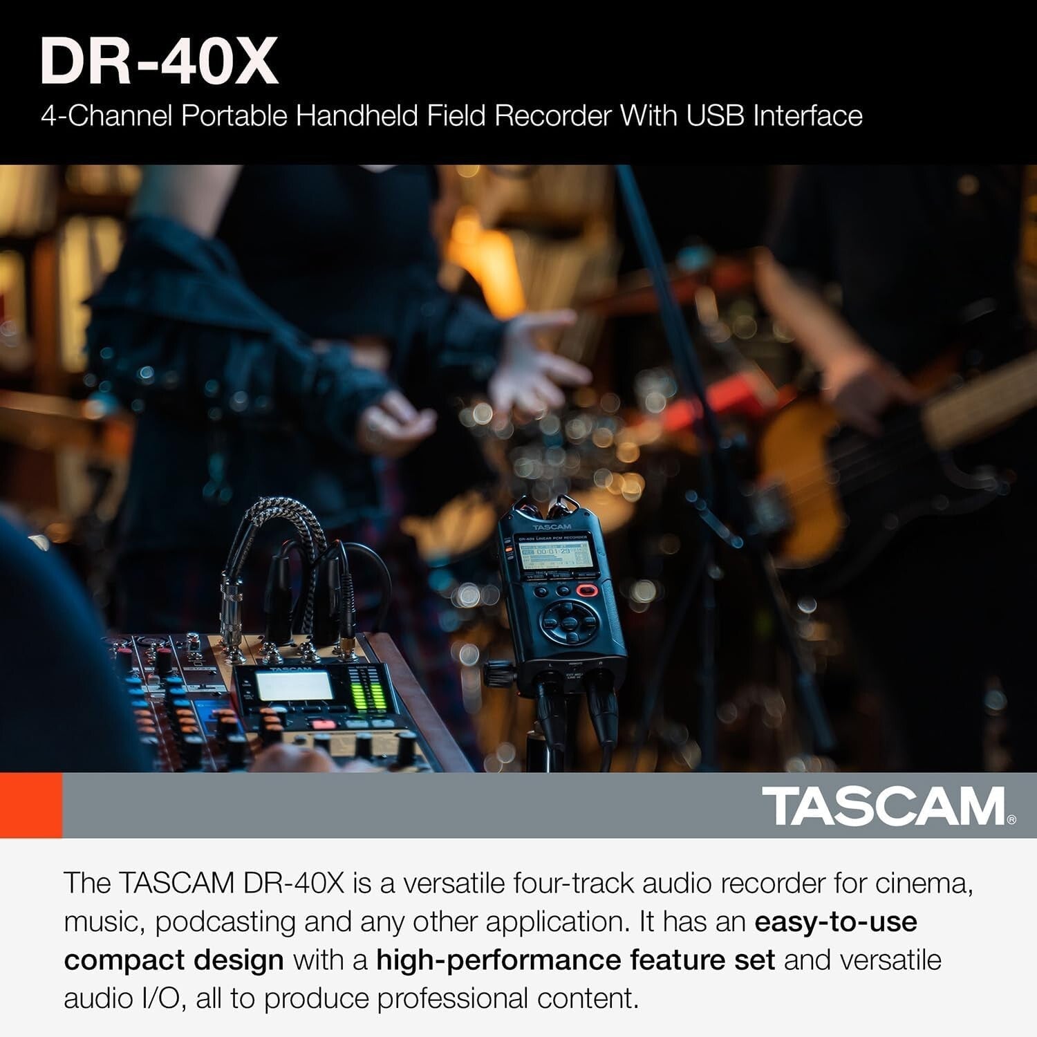 Compact 4-Channel Portable Recorder with USB Interface for Professional Sound