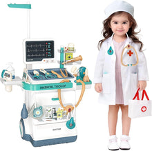 Load image into Gallery viewer, Kids Doctor Cart Toy - Including Authentic Tools &amp; Lights for Role Play Fun