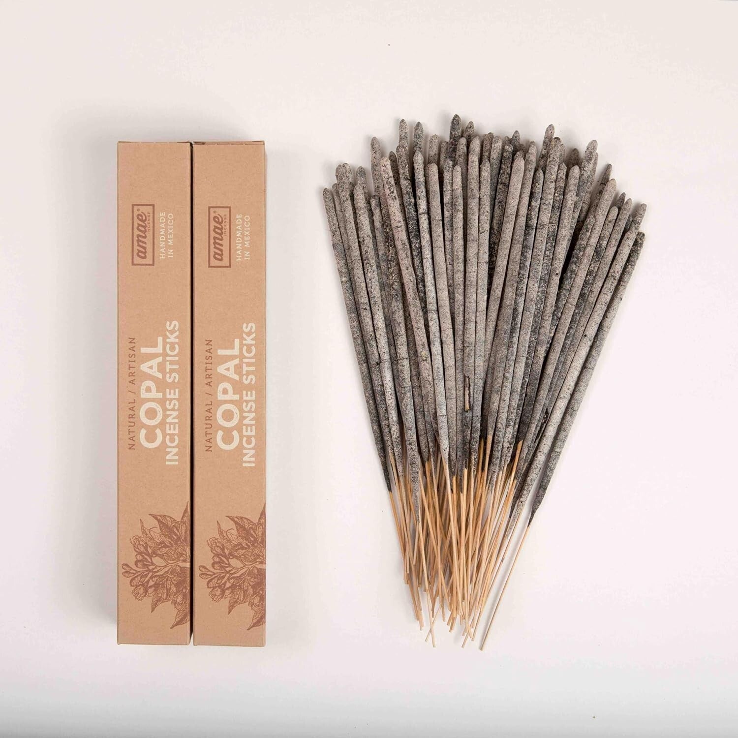 Artisan-Made White Copal Incense Sticks for Meditation - 80 Sticks, 12"