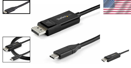 8K Bi-Directional USB-C to DisplayPort Cable - 3.3ft Reversible Performance