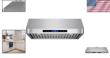 Load image into Gallery viewer, Stainless Steel Under Cabinet Range Hood: 500 CFM, Touch Control &amp; LED Lighting