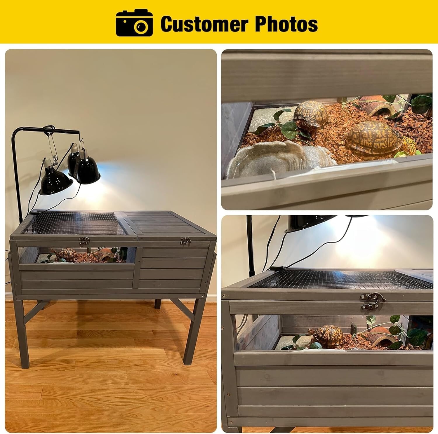 Spacious Wooden Tortoise House with Detachable Legs and Multifunctional Design