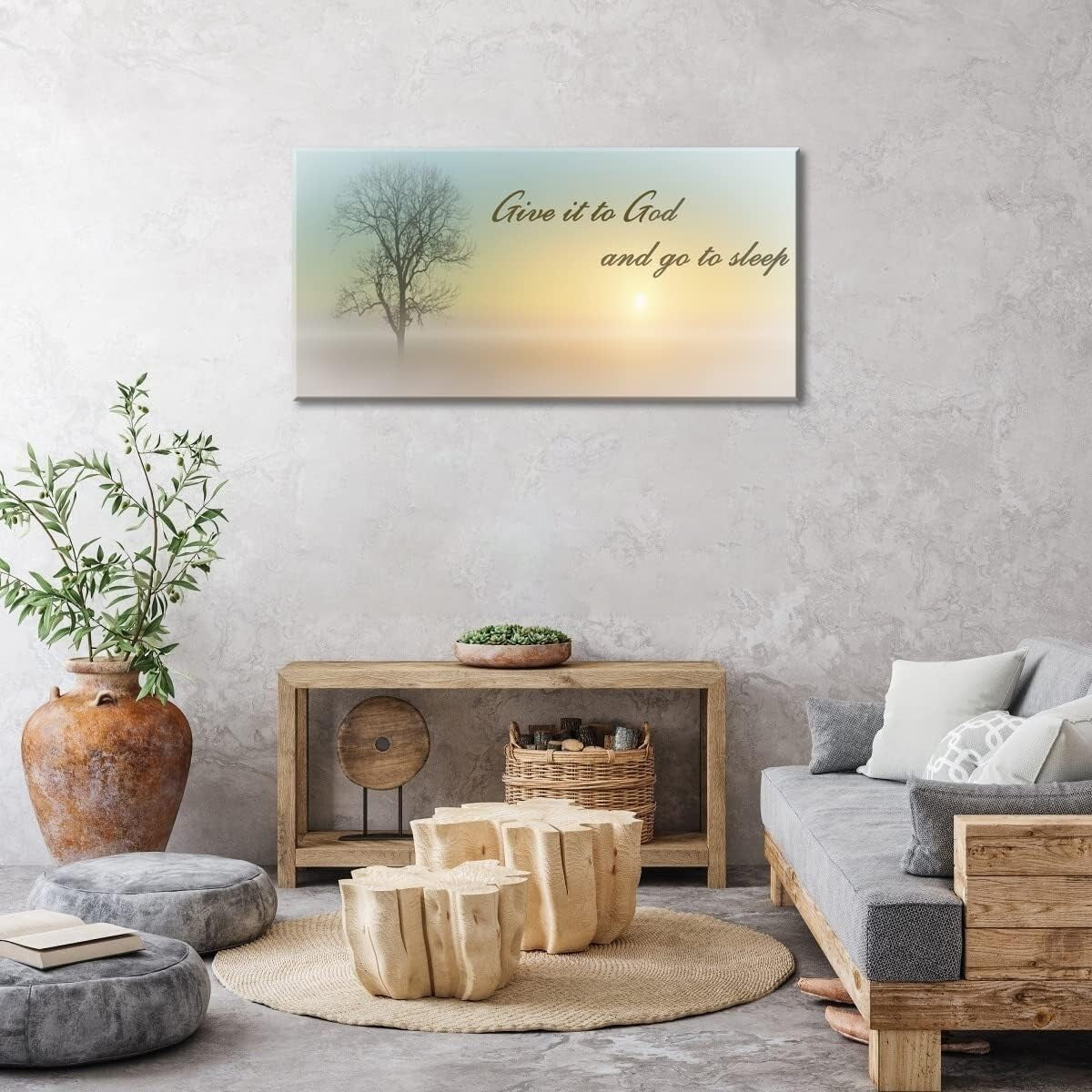 Elegant 48x24 'Give It To God' Canvas - Eco-Friendly Bedroom & Bath Art