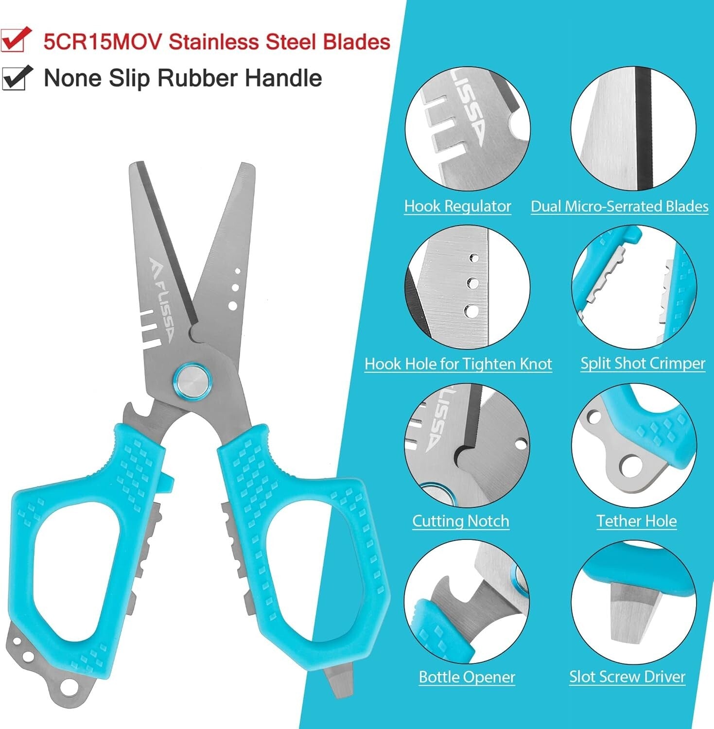 4-Piece Fishing Tool Kit with Ergonomic Fish Gripper & Multi-Function Pliers