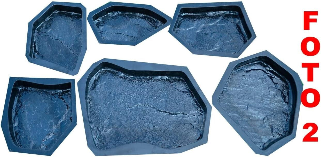 DIY Garden Stone Molds - Set of 6 Flagstone Paving Molds for Outdoor Creativity