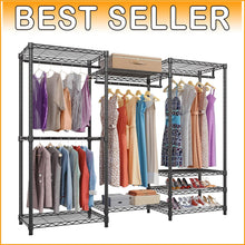 Load image into Gallery viewer, 890lb Load Portable Closet Organizer - 4 Hang Rods &amp; 8 Shelves, Adjustable