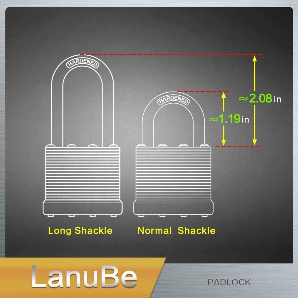 Shackleless Keyed Alike Padlocks - 120 Pack with Brass Cylinder & Long Shackle