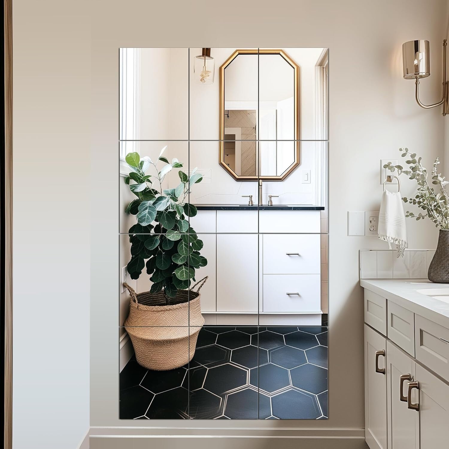 Frameless Sleek Mirror Tiles - 12PCS Home Gym and Decor Solution 16x12''