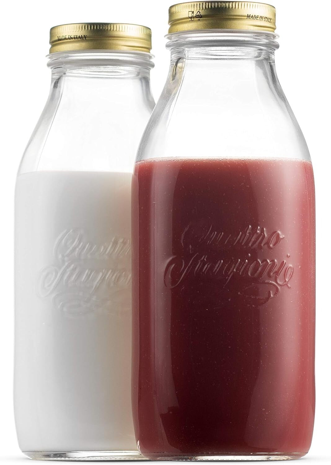 Versatile 6-Pack 1 Liter Glass Bottles with Airtight Lids - Ideal for Beverages