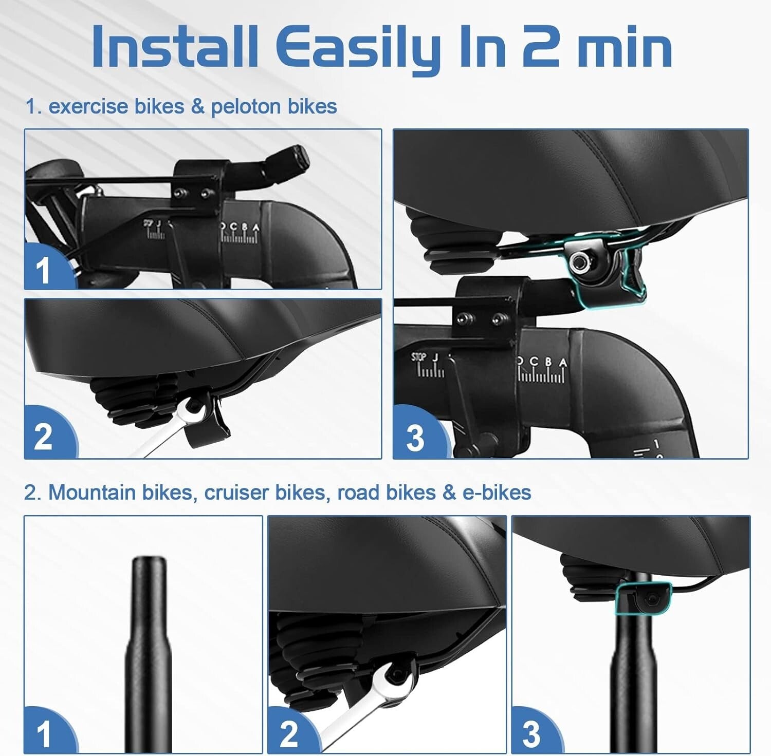 Premium Extra Comfort Bike Seat for Mountain & Stationary Bikes - Easy Install