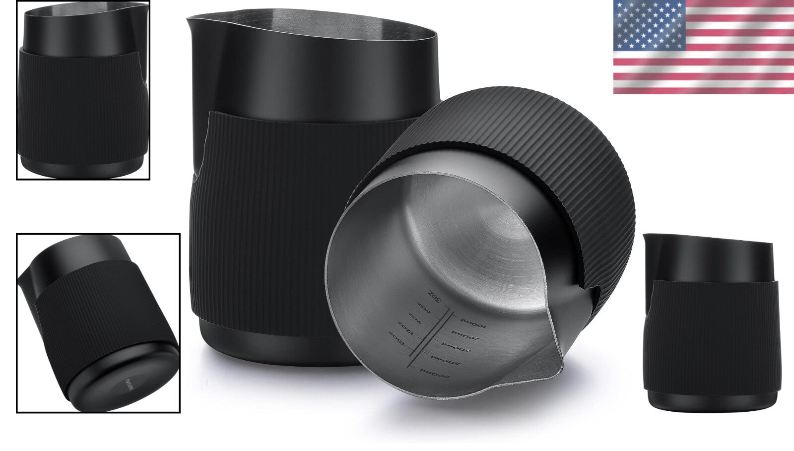 Compact Coffee Frothing Pitcher with Precision Spout - Ideal for Latte Art