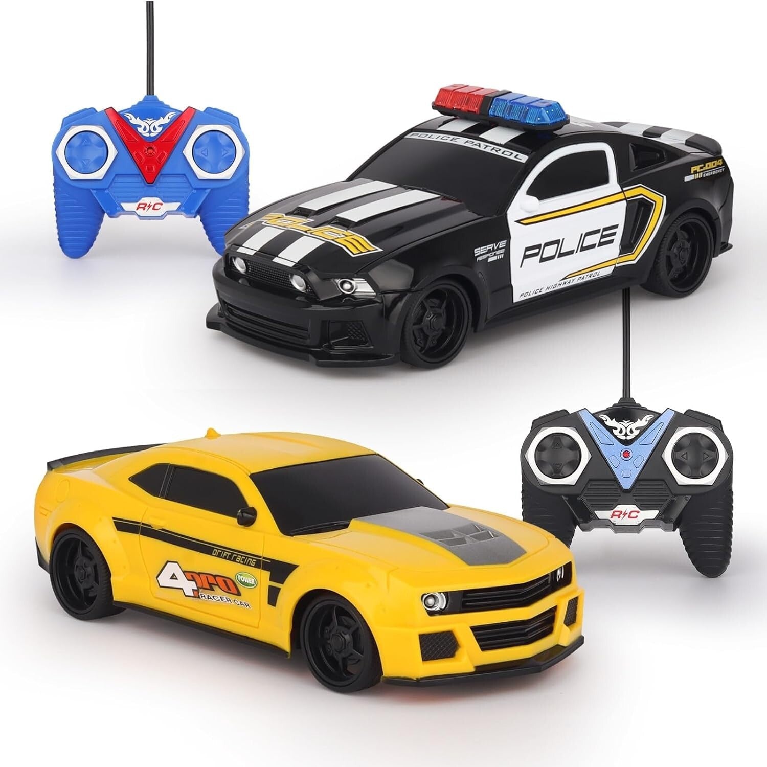 Compact Remote Control Police Car & Sports Car: Perfect for Kids' Playtime